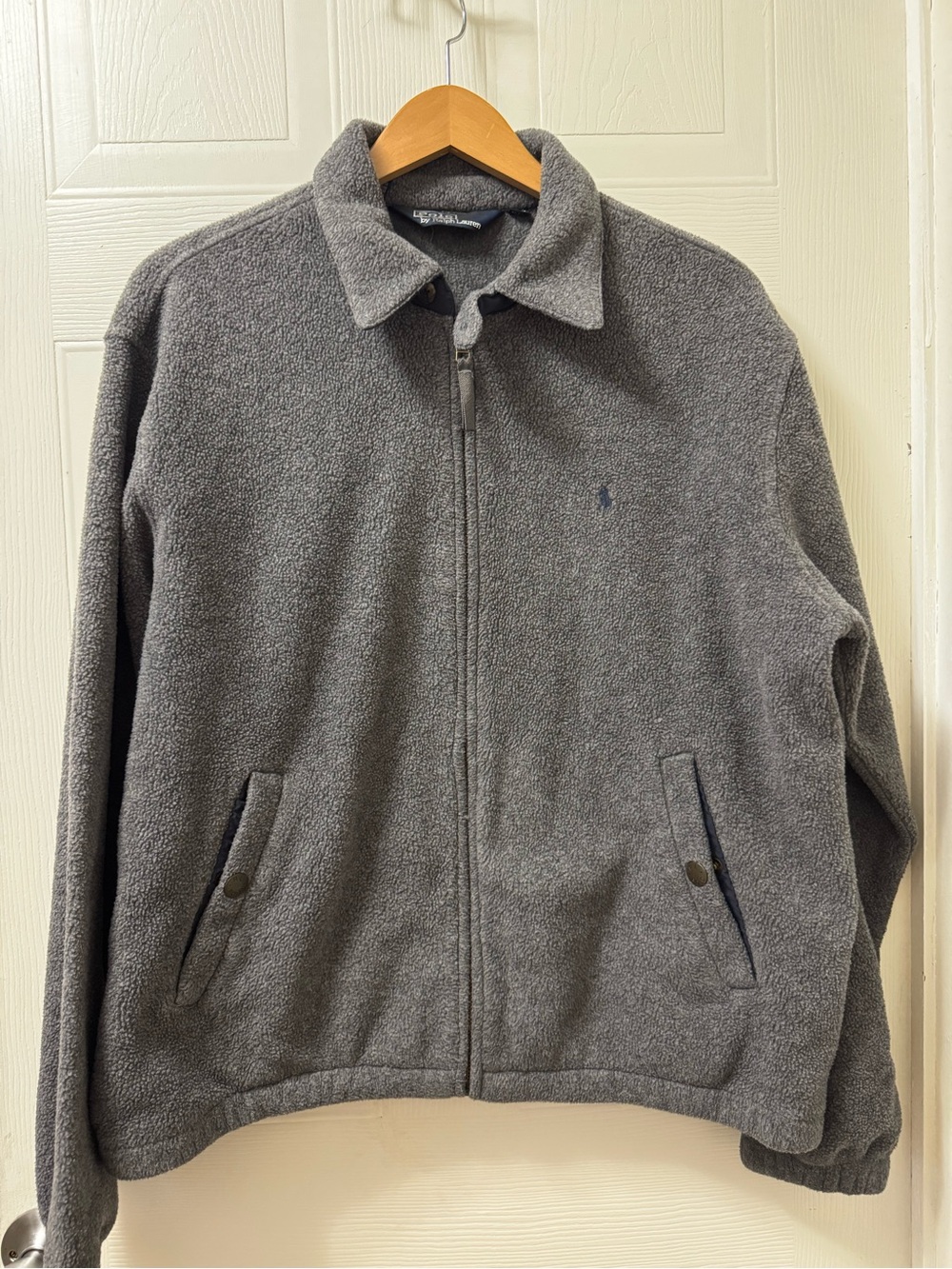 Polo by Ralph Lauren Gray Full-Zip Fleece Sweater Jacket